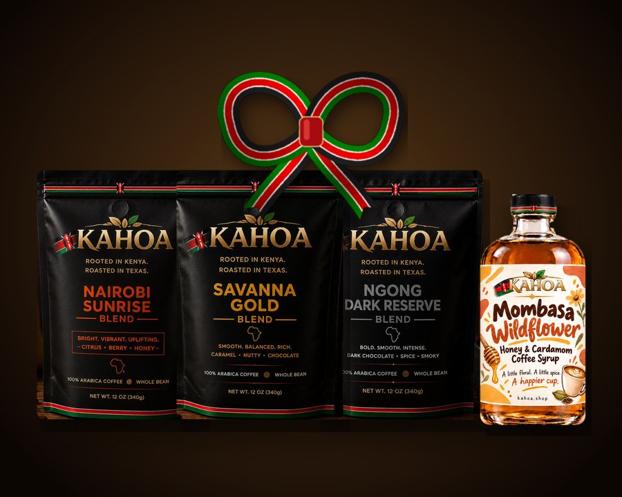 The Full Taste gift bundle: 3 coffees + 1 syrup