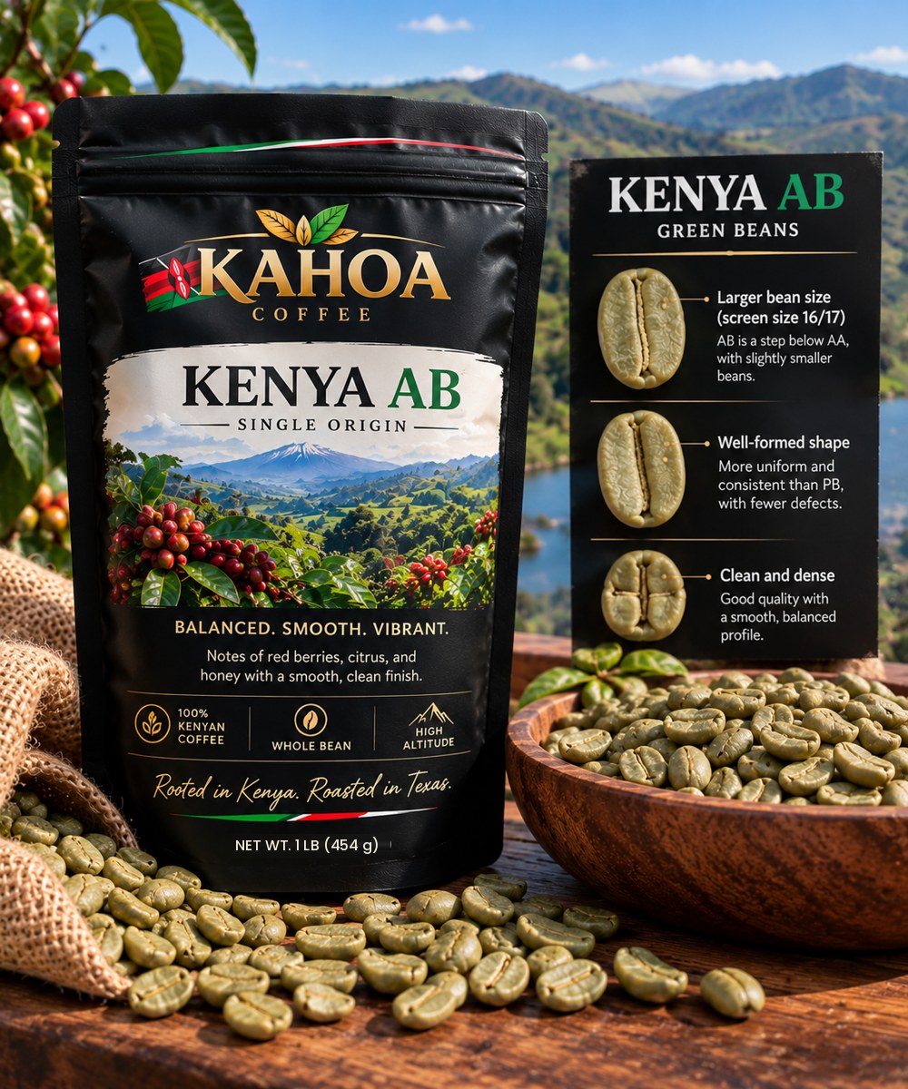 Kahoa Kenya green coffee beans