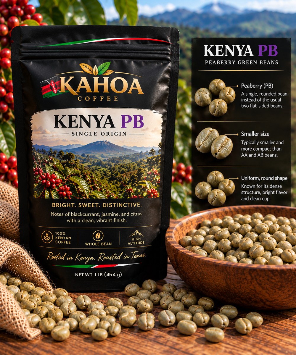 Kahoa Kenya green coffee beans