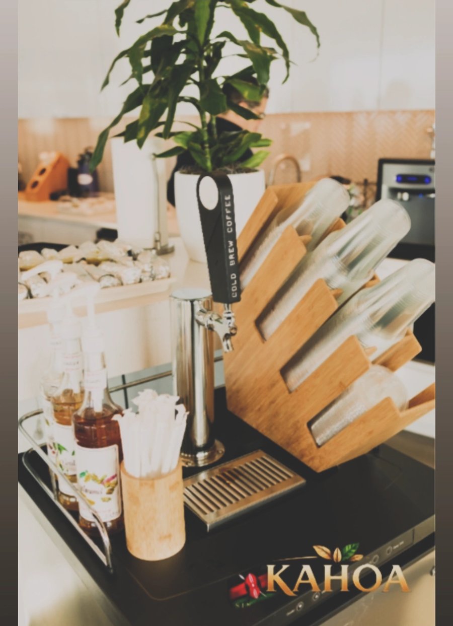 Kahoa Coffee cold brew tap tower and kegerator setup